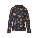 Colorful star pattern Women's Padded Hooded Jacket