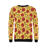 Pizza texture pattern Women's Crew Neck Sweatshirt