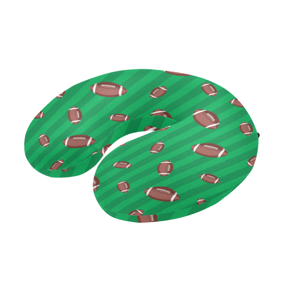 American football ball field background U-Shaped Travel Neck Pillow