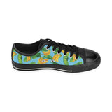 banana leaves banana design pattern Men's Low Top Canvas Shoes Black