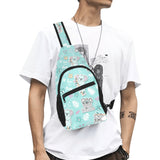 Cute koalas blue background pattern All Over Print Chest Bag