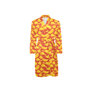 Potato Chips Pattern Print Design 05 Men's Long Sleeve Belted Night Robe