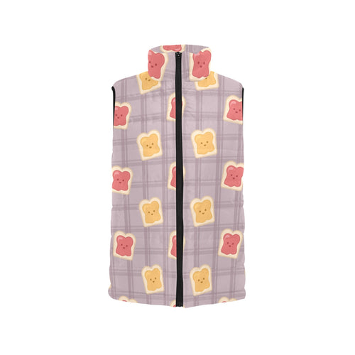 Bread Toast Pattern Print Design 05 Men's Padded Vest