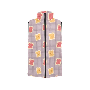 Bread Toast Pattern Print Design 05 Men's Padded Vest
