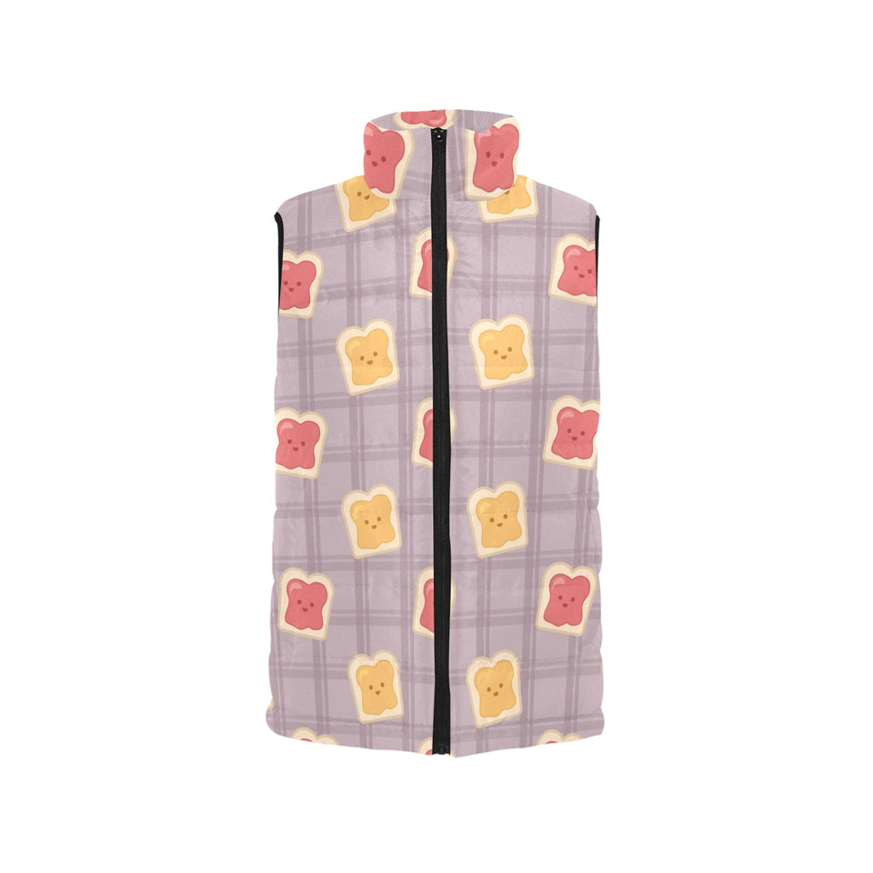 Bread Toast Pattern Print Design 05 Men's Padded Vest