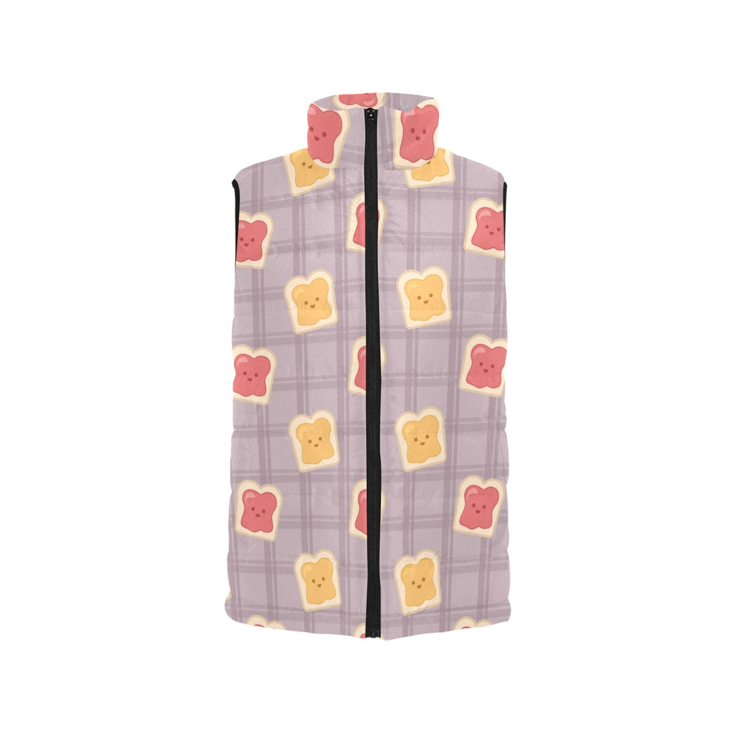 Bread Toast Pattern Print Design 05 Men's Padded Vest