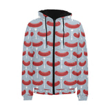 Sausage Pattern Print Design 02 Men's Padded Hooded Jacket