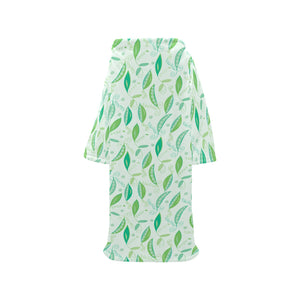 Green Peas Pattern Print Design 01 Blanket Robe with Sleeves