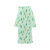 Green Peas Pattern Print Design 01 Blanket Robe with Sleeves