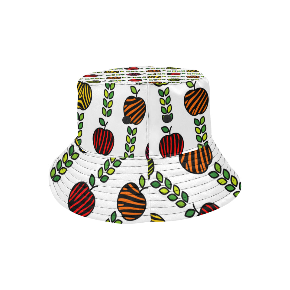 colorful apples leave zebra stripe Unisex Bucket Hat