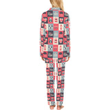 British Pattern Print Design 05 Women's Long Pajama Set