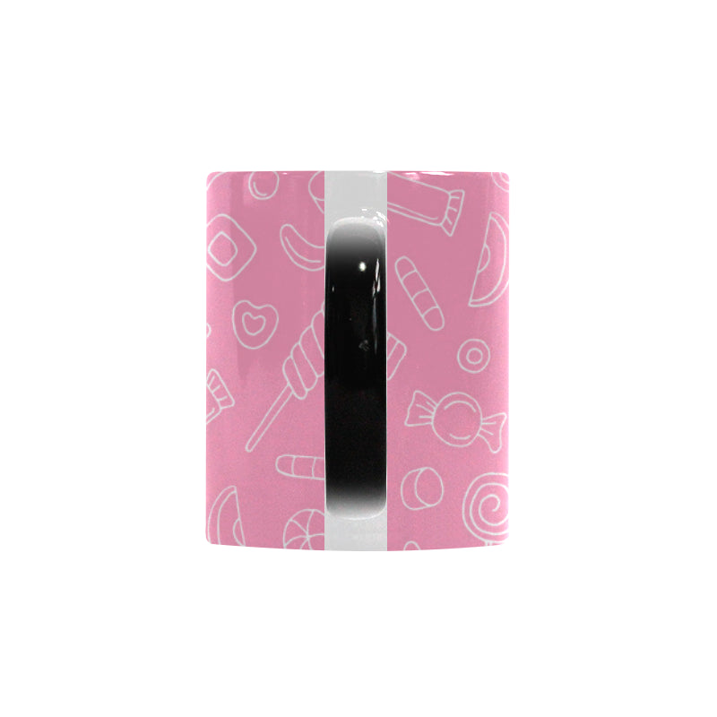 Sweet candy pink background Morphing Mug Heat Changing Mug