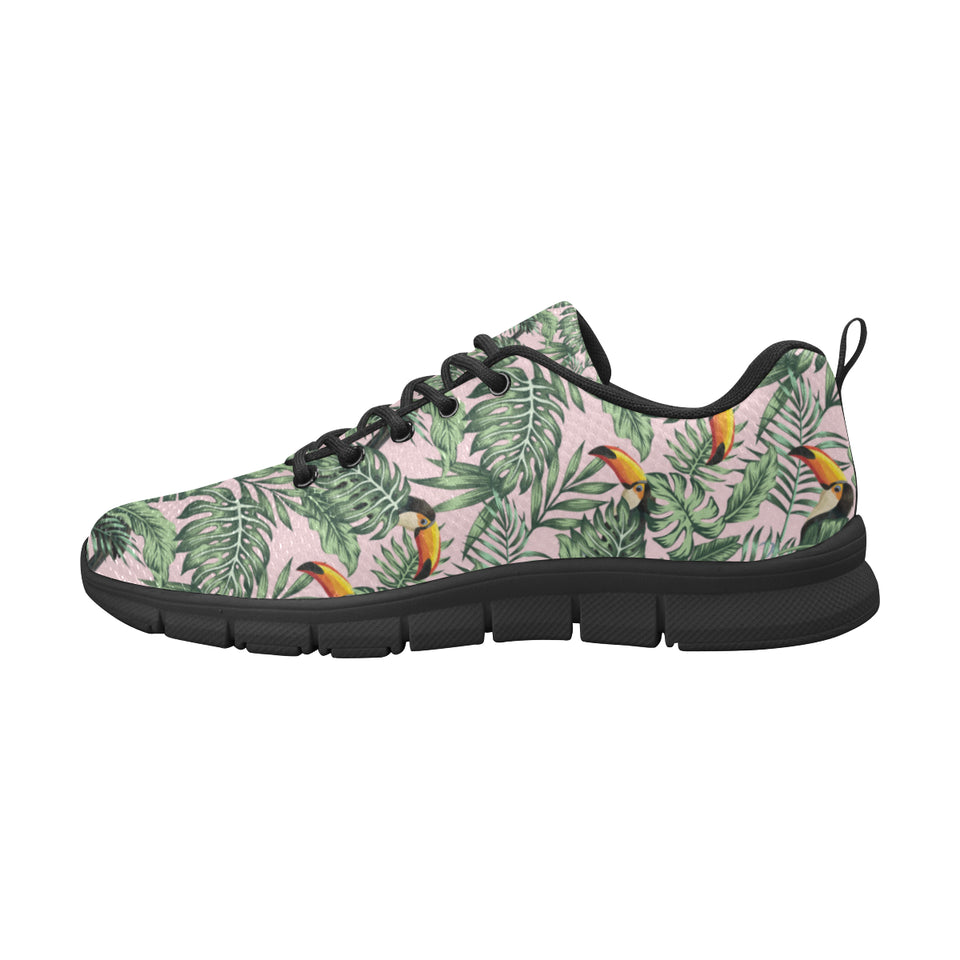 Toucan tropical green jungle palm pattern Women's Sneaker Shoes