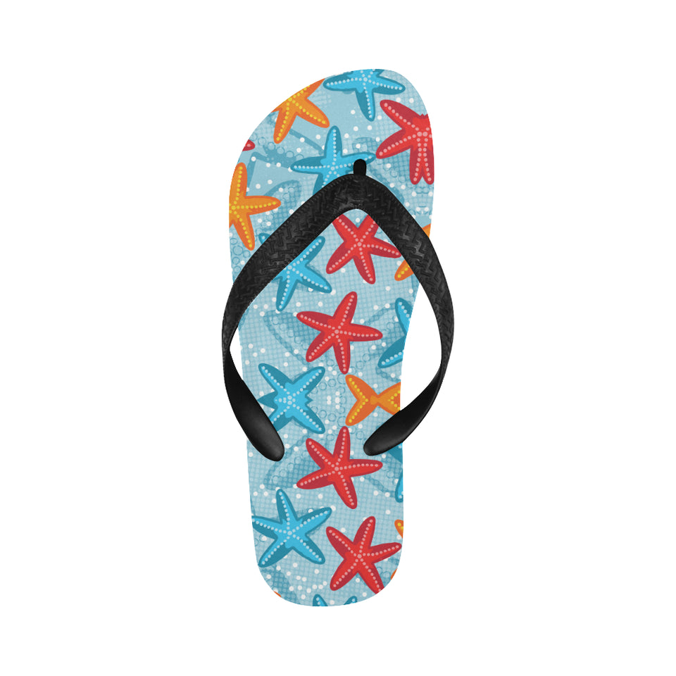 Blue red orange starfish pattern Unisex Flip Flops