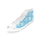 Starfish blue blackground Women's High Top Canvas Shoes White