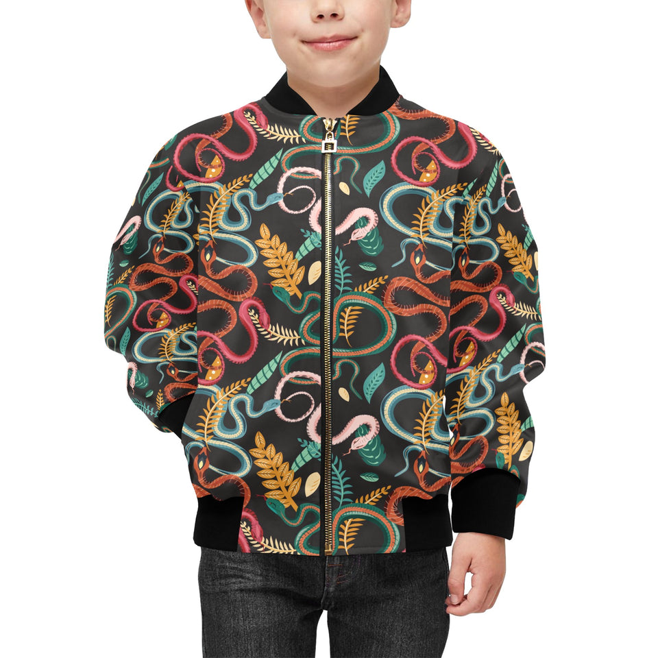 Colorful snake plant pattern Kids' Boys' Girls' Bomber Jacket