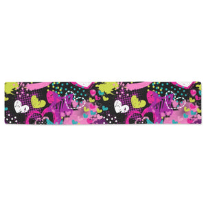 heart dot wave star creative design pattern Table Runner