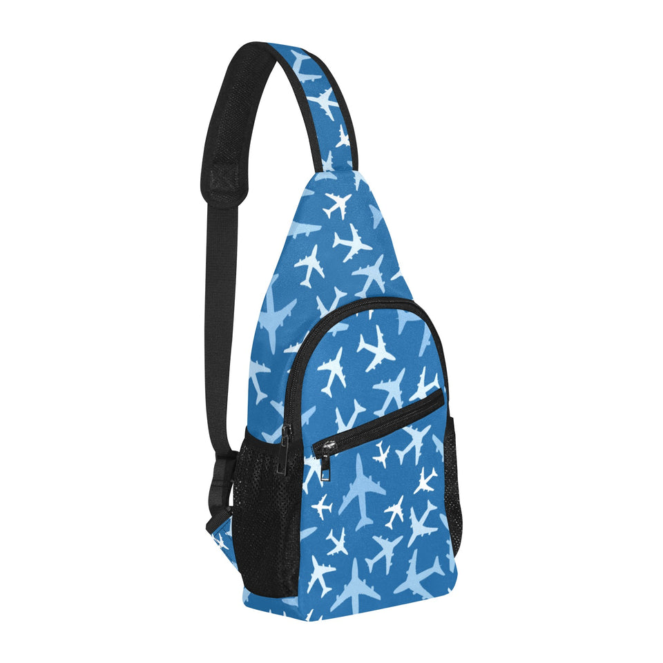 Airplane pattern in the sky All Over Print Chest Bag