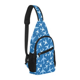 Airplane pattern in the sky All Over Print Chest Bag