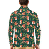 Squirrel Pattern Print Design 03 Men's Long Sleeve Polo Shirt
