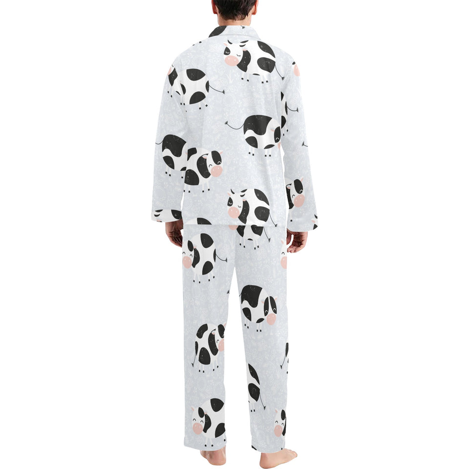 Cute cows pattern Men's Long Pajama Set