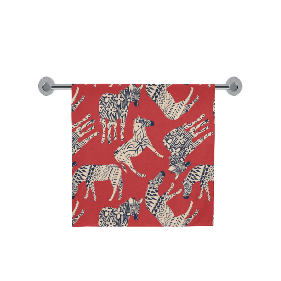 Zebra abstract red background Bath Towel