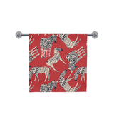 Zebra abstract red background Bath Towel