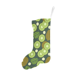 Whole sliced kiwi leave and flower Christmas Stocking