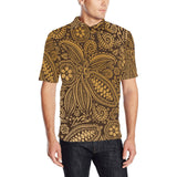 cacao beans tribal polynesian pattern background Men's All Over Print Polo Shirt