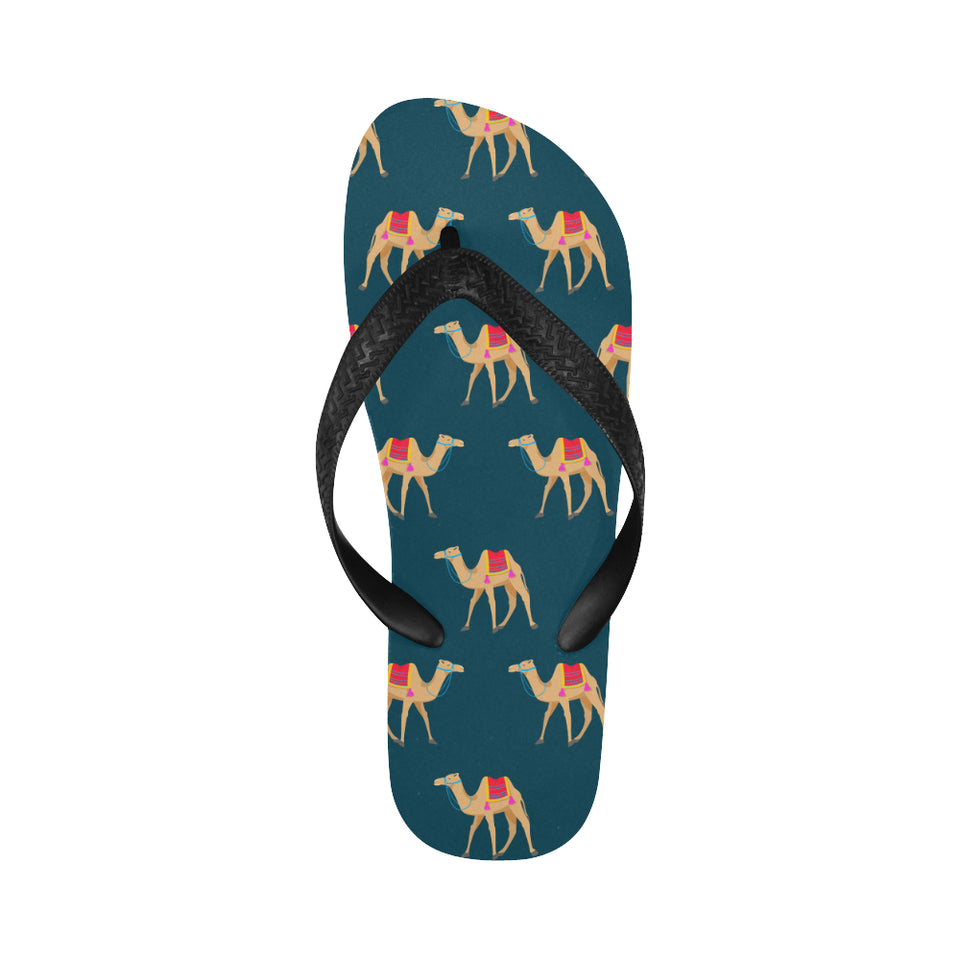 Camel pattern blue blackground Unisex Flip Flops