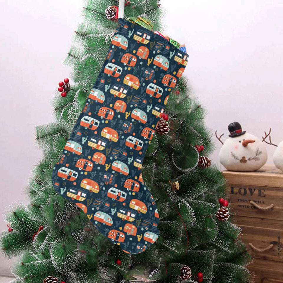 Camper Van Pattern Print Design 05 Christmas Stocking