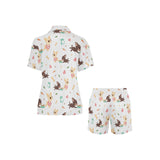 Cute Chihuahua puppie pattern Women's V-Neck Short Pajama Set