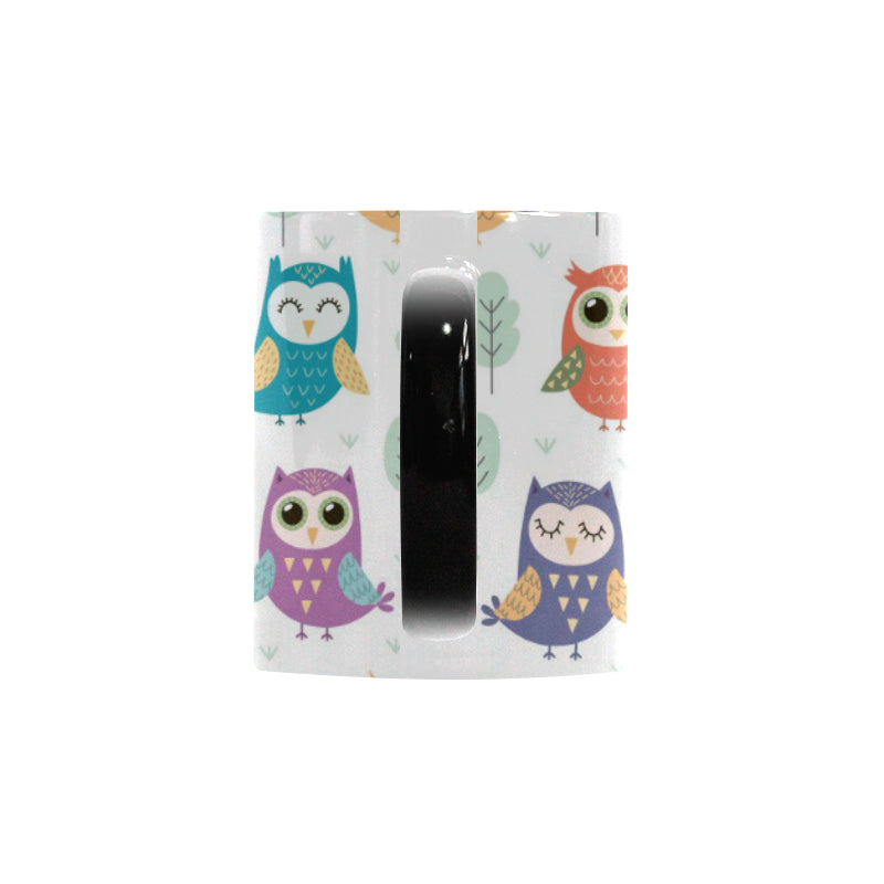 Cute owl pattern Morphing Mug Heat Changing Mug