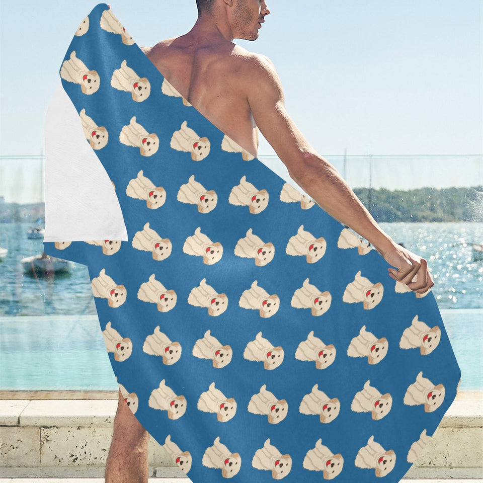 Golden Retriever Pattern Print Design 03 Beach Towel
