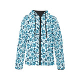 Hibiscus Pattern Print Design 04 Women's Padded Hooded Jacket