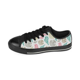 Colorful shell pattern Men's Low Top Canvas Shoes Black