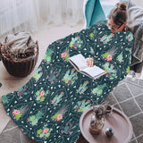 Cactus glass terrarium pattern Blanket Robe with Sleeves
