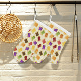 Bread Toast Pattern Print Design 02 Heat Resistant Oven Mitts