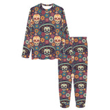 Sugar skulls flower maxican pattern Women's All Over Print Pajama Set