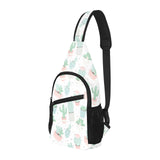 Pastel color cactus pattern All Over Print Chest Bag