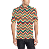 zigzag chevron colorful pattern Men's All Over Print Polo Shirt