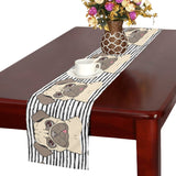 Happy pug pattern Table Runner