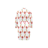 Daruma japanese wooden doll Men's Long Sleeve Belted Night Robe