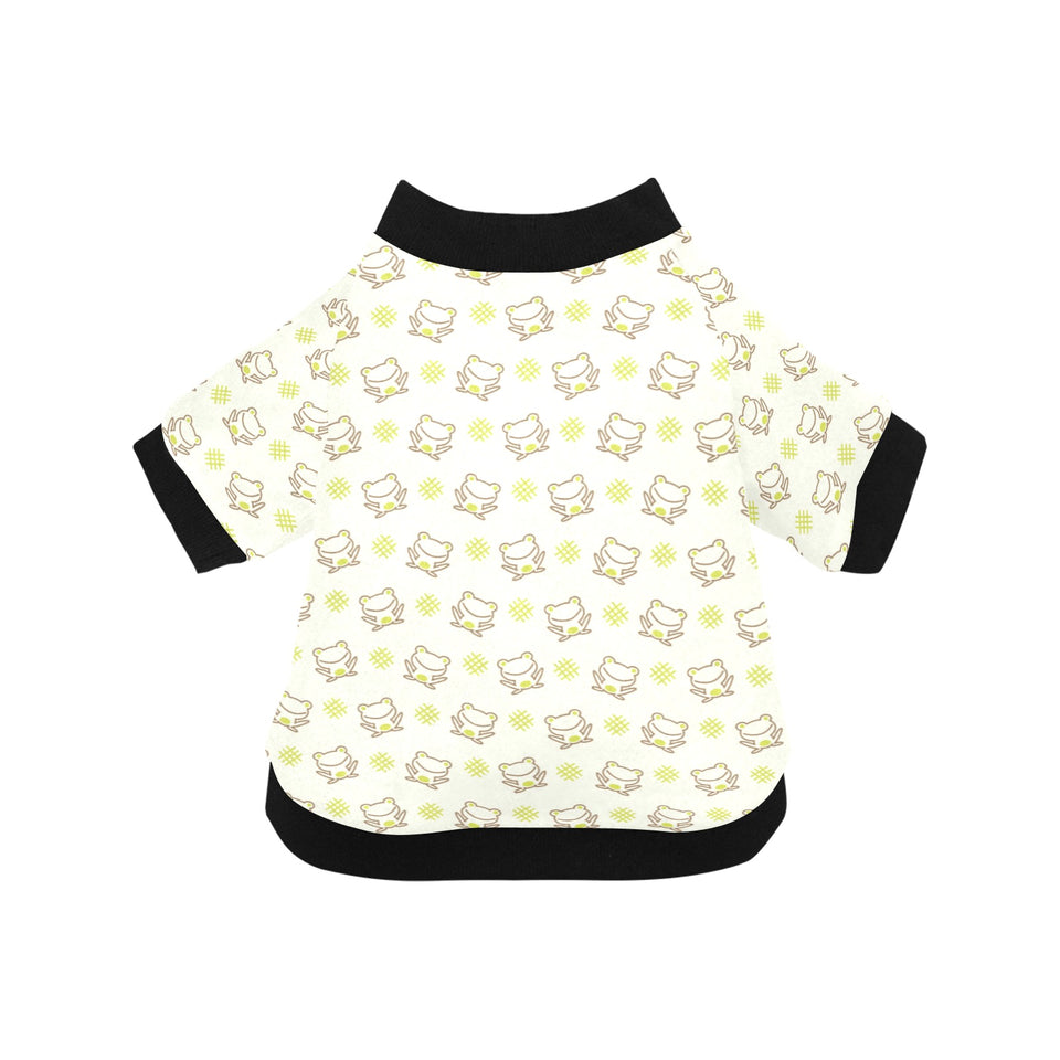 Cute cartoon frog baby pattern All Over Print Pet Dog Round Neck Fuzzy Shirt