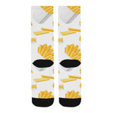 French fries white paper box pattern Crew Socks