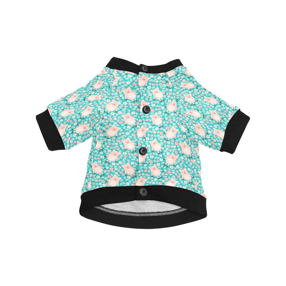 Pig Pattern Print Design 01 All Over Print Pet Dog Round Neck Fuzzy Shirt