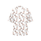 Bull Terrier Pattern Print Design 04 Women's All Over Print Hawaiian Shirt