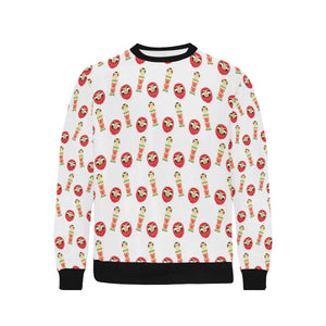 Daruma japanese wooden doll Men's Crew Neck Sweatshirt
