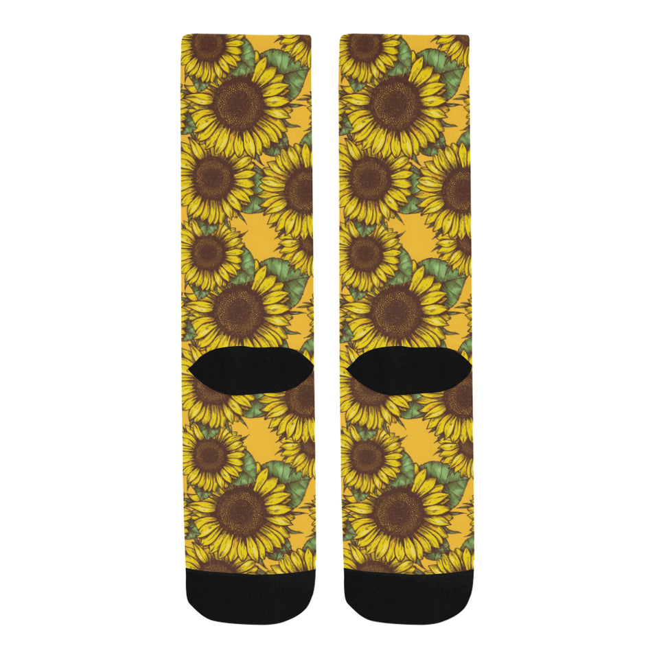 Sunflower pattern Crew Socks