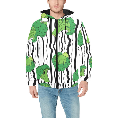 Cool Broccoli pattern Men's Padded Hooded Jacket